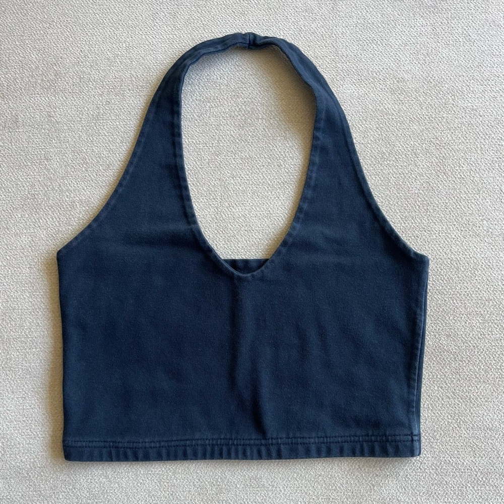 Brandy Melville Navy Blue Halter Top